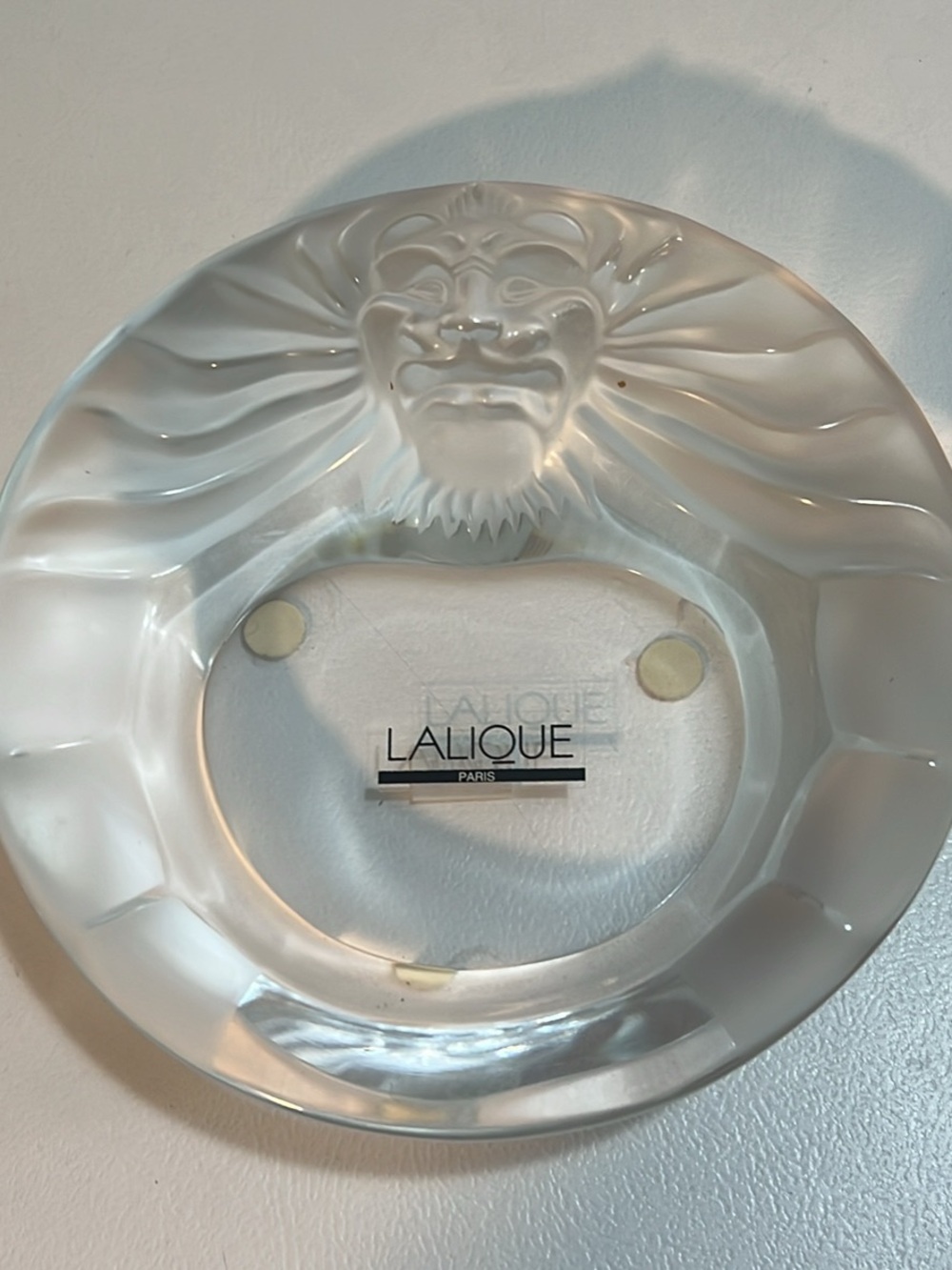 Lalique Clear Crystal Lion Bowl with Frosted Detail